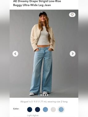 American Eagle Outfitters Light Blue Ultra-Wide Low-Rise Jeans